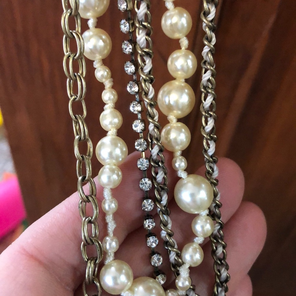 NWT J. Crew Jeweled Pearl/ Diamond Necklace